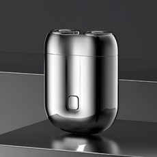 생활활력소 휴대용 전기면도기 미니 더블헤드 전기 면도기 스마트 방수 건습양용, 그레이 1개입