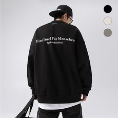 HANYO 가을 겨울 루즈핏 남녀 공용 캐주얼 기본 맨투맨