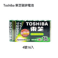 東芝 TOSHIBA 碳鋅電池 3號16入 4號16入 超值組合, 1個, 16個裝