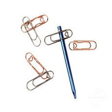 브이앤맥 펜꽂이 하트클립 5p 브이앤맥 문구집게, 로즈골드