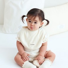 마롤로뜨 테리 원형 아기 턱받이 양면 2겹, 1개, 1개입, 아이보리_테리원형턱받이