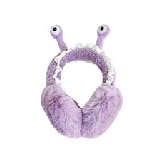 \"귀엽고 재미있는 겨울 귀마개 부드럽고 따뜻한 플러시 이어 워머 접이식 야외 이어 커버 머리띠 여성 십대 소녀용\" 퍼플. 미디엄