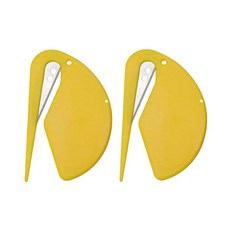 미니 플라스틱 포장지 커터 5 오프너 10 봉투 포장 나이프 로프 레터 76MM 가죽 풀기 색 재봉 라인 안전 절단, Yellow x 10