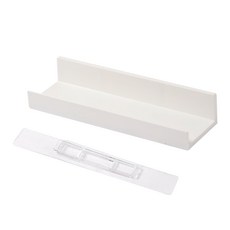 免打孔透明壁掛架 廚房置物架, 日式無痕壁掛架 (白) x1個, 1層
