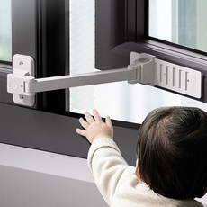 8단계 조절 창문 스토퍼 여닫이 잠금 고정 장치 락 열림방지 윈도우 무타공 방범 고양이 아기 어린이 안전, 1개