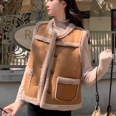 [어썸데어] 세브로 안감 털 무스탕 조끼
