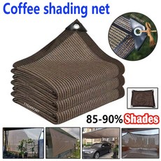 타프 이너텐트 4x5m 두꺼운 12pin85 90 음영 비율 안티 UV HDPE 검정 그물 야외 퍼걸러 자동차 차고 비 창고, 04) Coffee