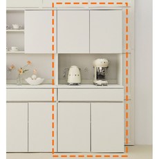 서랍도어 믹스구조 주방 시스템 수납장세트(80cm 3색) 붙박이 보조 그릇, 그레이