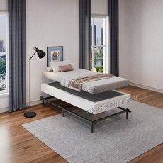 철제 침대프레임 별도 매트리스받침대 안전하고 쉬운 조립, 블랙