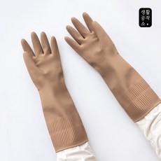생활공작소 고무장갑 밴드형 M 베이지, 1개, 중(M)