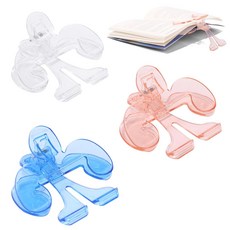 【台灣現貨2025新款】不擋字書夾 寶蓋頭書夾 透明譜夾 透明書夾 實用便簽夾 書本固定 大夾子 萬用夾 票據夾 文具, 1個, 透白色