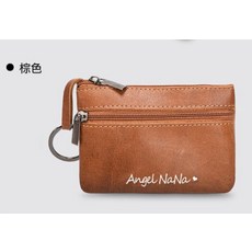 AngelNaNa 真皮迷你拉鍊鑰匙包