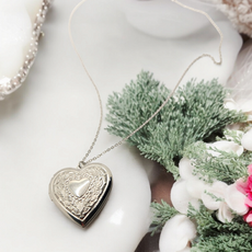 우우아 변하지않고 프리미엄 하트 사진목걸이 사진넣는 사진액자목걸이 포토목걸이 가족 우정 기념 특수 어르신 이름표 사고예방 실종예방 치매목걸이, 실버색, 1개