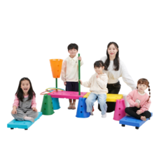 아이소파 아이짐 멀티보드 픽 세트 IGMP-01 유아 밸런스 보드 방과후 종합 체육 교구, 썰매 바퀴