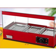 소형 보온고 온장쇼케이스 핫도그 햄버거 치킨 진열대, 블랙 트레이 3개