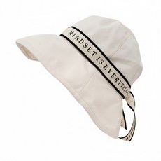그레힙 여성 골프 모자 국산 리본 레터링 탈부착 코튼 벙거지, 크림, 1개