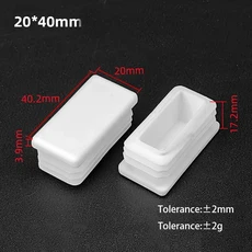 흰색 PP 플라스틱 테이블 의자 발 커버 15x15 100x100mm 사각형 파이프 플러그 보호 가구 Thickenes Leg Pa, 04 80Pcs, 06 20x40mm
