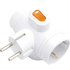 세이프 국산 4000W 선없는 멀티탭 전원스위치 T자 고용량 3구콘센트, 1개, 화이트, 8.7cm