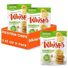 Whisps 치즈 크리스프 - 파마산 치즈 스낵 케토 스낵 백 당 단백질 29g 저탄수화물 글루텐 및 설탕 프리 훌륭한 맛의 건강한 스낵 천연 치즈 크리스프 - 파마, 60g