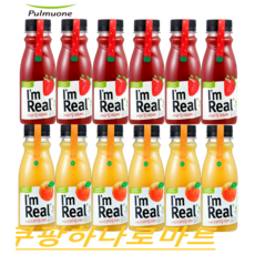 (풀무원)신선한 아임리얼 순수착즙 과일 딸기냉장주스 스트로베리6입+오렌지6입=190mlX12, 190ml, 12개