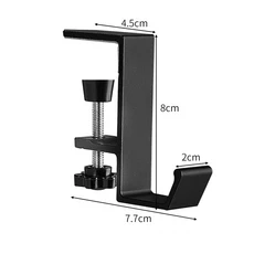 올스토어 알루미늄 합금 헤드폰 걸이 책상 아래 범 게임 스탠드 미끄럼 방지 조절 식, 01 Black Version