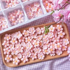 분홍 벚꽃 4종 혼합 플라워 초콜릿 케이크 디저트 데코 장식 120개입, 옵션 04