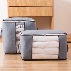 이불 패딩 의류 옷장 리빙 수납함 부직포 천 소형 중형 대형 보관함 파우치초대형 정리함, 그레이, 4개