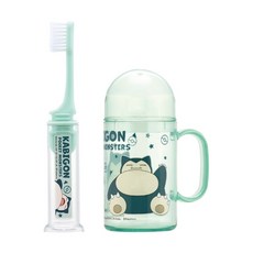 Skate r 兒童攜帶型旅行牙刷組 TRKS1 兒童牙刷 漱口杯 隨身組, 1個, 卡比獸