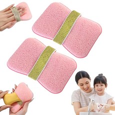 루베이 2in1 비누 거품망 + 각질 제거 마사지 네트 전신 세정 피부 각질 케어 욕실/목욕, 2개, 1개입, 핑크색 a