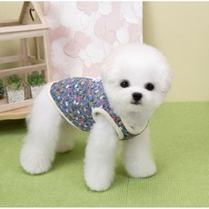 강아지 할머니 김장조끼 소형 대형 S-2XL, 1개, 블루
