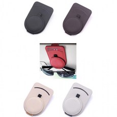 차량용 썬바이저 클립 선글라스 카드 안경클립 홀더 선글라스홀더, 가죽썬바이저클립-레드, 1개