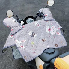 電動車擋風被 兩用款夏季防曬防風防水, 夏季擋風被兩用款灰色小兔