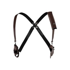 IOONCHI 레온 코스프레 벨트 코스튬 액세서리 케네디 스트랩 브레이스 건 백 세트 할로윈 파티 의상 소품 성인용 브라운. S 172807