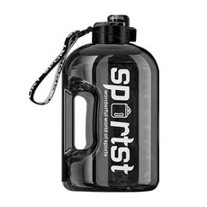 天天GO 運動水壺 大容量耐熱防摔健身水壺 便攜隨行噸桶, 【魅力黑】贈四件組, 1個, 5L