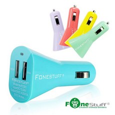 FONESTUFF 雙USB車用充電器 FC001 5V/3.1A 馬卡龍色系