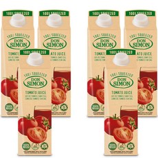 (현대Hmall)돈시몬 100 무설탕 NFC 착즙주스 토마토 1L 3+3 총 6팩, 6개