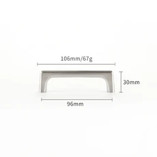 YUTOKO-황동 골드 캐비닛 손잡이 진주 회색 도어 아연 합금 서랍 가구 하드웨어, 22 Brushed Nickel 96mm