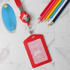 명찰케이스 카드지갑 사원증 학생증 어린이집 유치원 교통카드 홀더 목걸이줄 릴홀더, 줄없음, 블랙