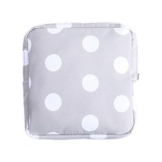 衛生棉收納包 護墊收納包 隨身生理用品收納包 可愛圓點衛生棉包 小物收納袋, 灰色圓點
