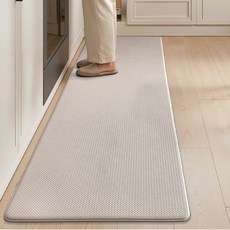 DEXI 쿠션 싱크대 방수 PVC 주방매트 특대형 싱크대발매트 미끄럼방지 두꺼운 10mm 주방 발매트 대형, 베이지