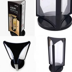 3면꽂이 회전형 블랙 A4 1/3 미용실메뉴판 고깃집메뉴판 미용실가격표, 1개