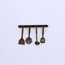 해외 XRI XURUOYI 미니어처 조리기구 세트 인형의 집 주방용 112 스케일 브론즈 & 실버 미국매장정품+ 1724435, 브론즈.