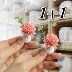 쥬얼포레 봉안당 납골당 꾸미기 소중한분께 국산 핸드메이드 pink 국화 미니 화병 미니어처 꽃병 꽃다발 리스, 핑크