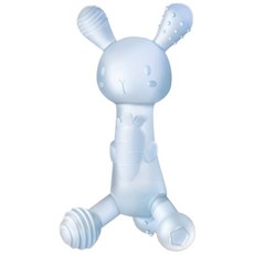 蘿蔔兔牙膠【送收納盒 防掉鏈】嬰兒磨牙棒 食品級兔子安撫牙膠 寶寶固齒器, 藍, 1個, 牙膠+收納盒+防掉鏈