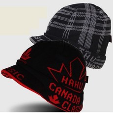 니트모자 4색 1개 남녀공용 헌팅캡 형 니트 보온 캡 겨울 방한, A타입(레드)