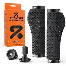 BUCKLOS GR820 알루미늄 프린트 그립 3D 있는 엔드 플러그가 자전거 핸들바, GR820 Silver