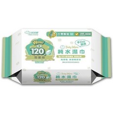 拭拭樂 嬰幼兒專用純水濕巾 (台灣製), 1包, 120入