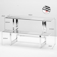 가팡 화분 스테인레스 장식장 진열대 CCG013 C, 실버, 2단