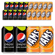 롯데칠성 제로슈거_펩시제로12개+탐스제로오렌지12개, 1세트, 355ml