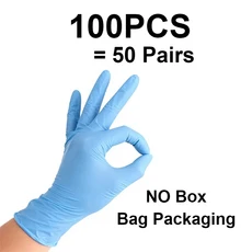10/20/50/100PCS 블루 니트릴 장갑 일회용 애완 동물 목욕 주방 청소 위생 자수 미용 도구, 04 M, 01 100PCS